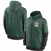 Men's Green Bay Packers New 2020 Nike Green Black Fan Gear Mascot Performance Full Zip Hoodie,baseball caps,new era cap wholesale,wholesale hats